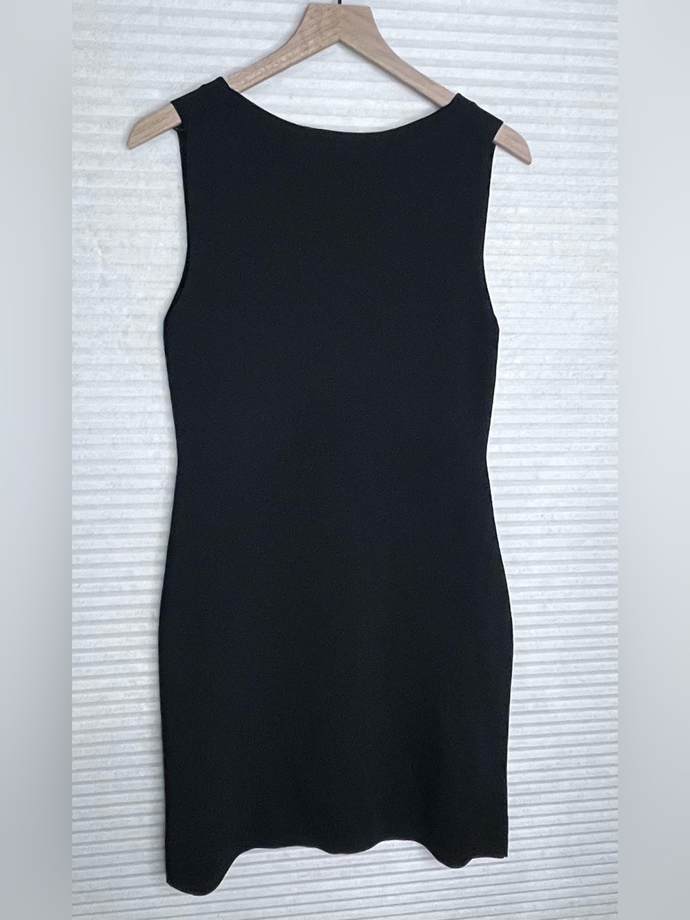 COS Square Neck Tube Knit Form fitting Dress Black Party Formal Large Stretch - Picture 6 of 7